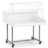 Undervogn på hjul til glasdisplay, 2000x660x610 mm