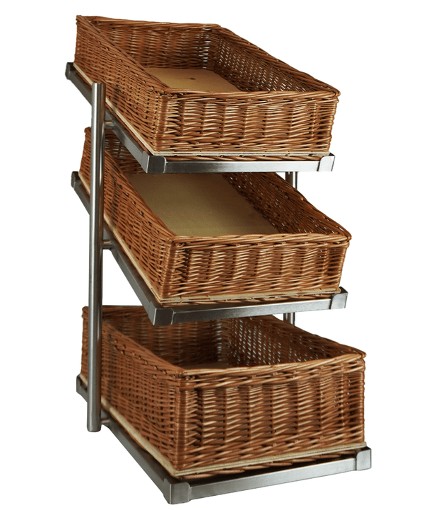 BREAD BASKETS ETAGERE 3 HIGH NARROW MODEL  INCL. BASKETS