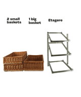 BREAD BASKETS ETAGERE 3 HIGH NARROW MODEL  INCL. BASKETS
