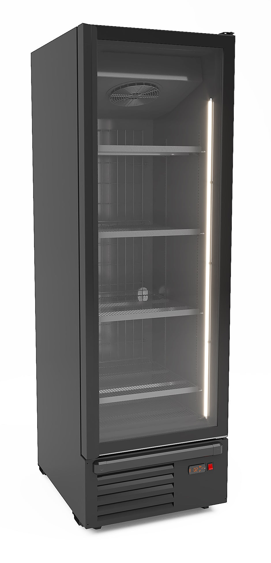 Fryser 1 glasdør sort 500L