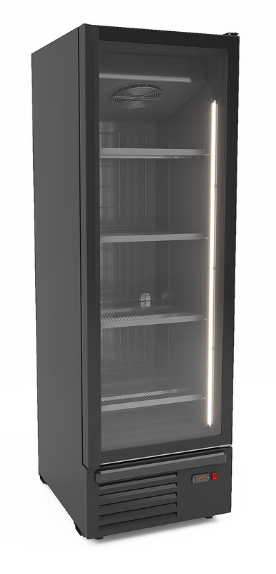 Fryser 1 glasdør sort 500L