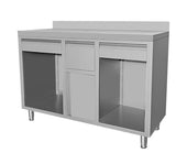 RUSTFRI KAFFEARBEJDSBORD 1500X600X1150