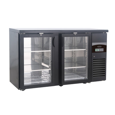 BACKBAR COOLER BLACK 2 GLASS DOORS