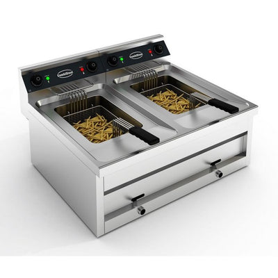 ELECTRIC COUNTER FRYER 2X12L 2X9KW