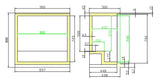 BACKBAR COOLER BLACK 2 SLIDING DOORS