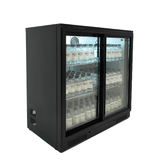 BACKBAR COOLER BLACK 2 SLIDING DOORS