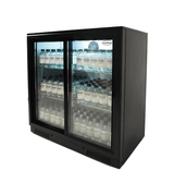 BACKBAR COOLER BLACK 2 SLIDING DOORS