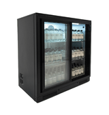 BACKBAR COOLER BLACK 2 SLIDING DOORS