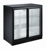 BACKBAR COOLER BLACK 2 SLIDING DOORS