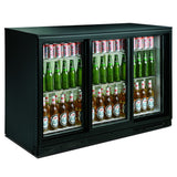BACKBAR COOLER BLACK 3 SLIDING DOORS