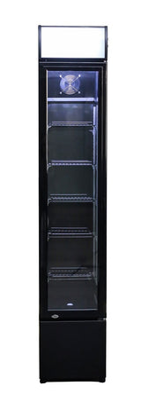 NARROW BLACK GLASS DØR KØLESKAB