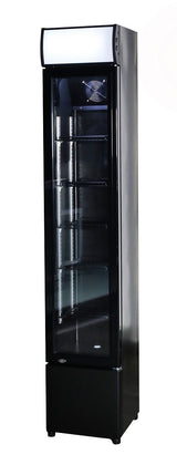 NARROW BLACK GLASS DØR KØLESKAB