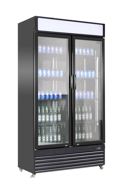 REFRIGERATOR 2 GLASS DOORS BEZ-780 GD BLACK