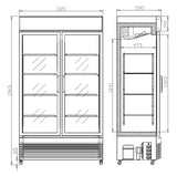 Køleskab med glidende glasdøre BEZ-750 SL