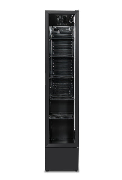 GLASS DOOR REFRIGERATOR NARROW BLACK NAP-150