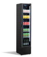 GLASS DOOR REFRIGERATOR NARROW BLACK NAP-150