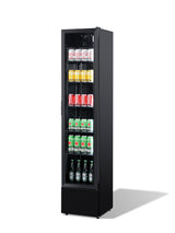 GLASS DOOR REFRIGERATOR NARROW BLACK NAP-150