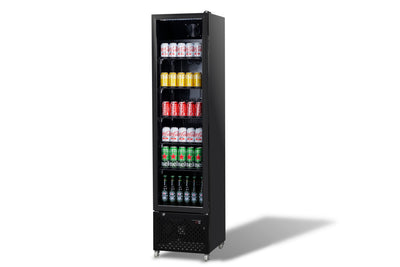 GLASS DOOR REFRIGERATOR NARROW BLACK NAP-250