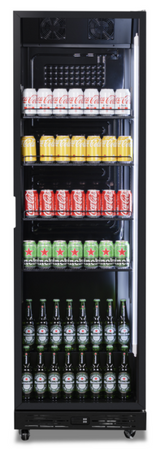 REFRIGERATOR 1 GLASS DOOR BLACK NAP-360
