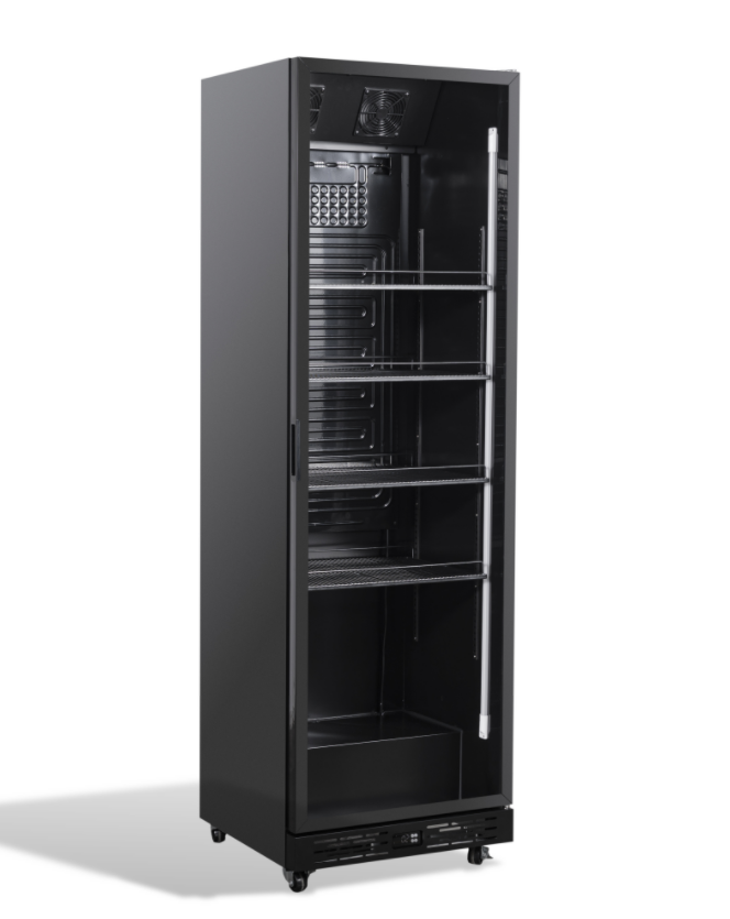 REFRIGERATOR 1 GLASS DOOR BLACK NAP-360