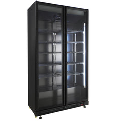 REFRIGERATOR 2 GLASS DOORS BLACK NAP-850