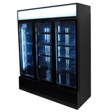 REFRIGERATOR 3 GLASS DOORS BLACK FCU-1200 BL