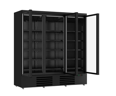 REFRIGERATOR 3 GLASS DOORS BLACK JDE-1530R BL