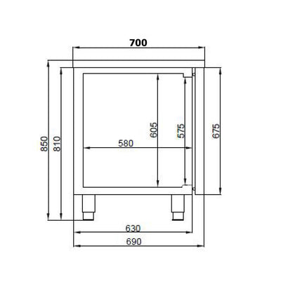 700 REFRIGERATE COUNTER 4 DOORS EXCL. MOTOR