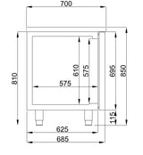 700 REFRIGERATED NEGATIVE COUNTER 2 DOORS MONOBLOCK ENERGY LINE