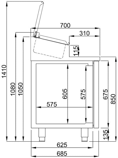 SALADETTE 2 DOORS 7x 1/3GN CONTAINER