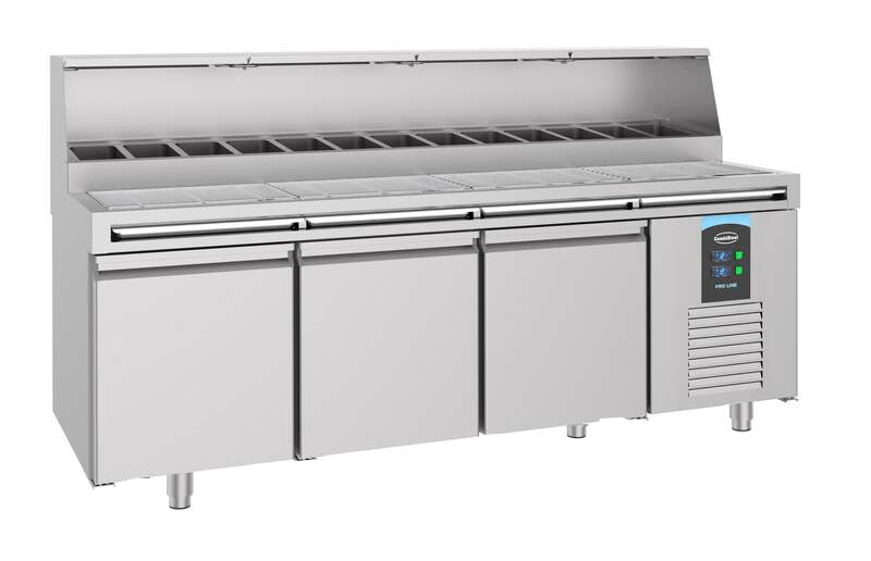PIZZA COUNTER 3 DOORS 13x 1/3GN CONTAINER