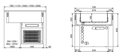 DROP-IN REFRIGERATED UNIT 5/1 - 160MM
