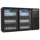 BACKBAR COOLER 2 GLASS DOORS BLACK