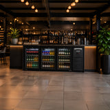 BACKBAR COOLER 3 GLASS DOORS BLACK