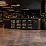 BACKBAR COOLER 4 GLASS DOORS BLACK