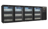 BACKBAR COOLER 4 GLASS DOORS BLACK
