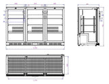 BACKBAR COOLER BLACK 3 DOORS