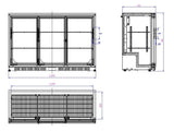BACKBAR COOLER BLACK 3 SLIDING DOORS