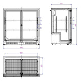BACKBAR COOLER BLACK 2 SLIDING DOORS