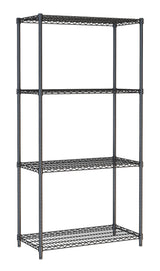 SHELF UNITS 4 LEVELS 900 BLACK FLAT PACKED