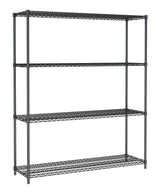 SHELF UNITS 4 LEVELS 1500 BLACK FLAT PACKED