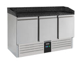 PIZZA COUNTER 3 DOORS BLACK GRANITE WORKTOP