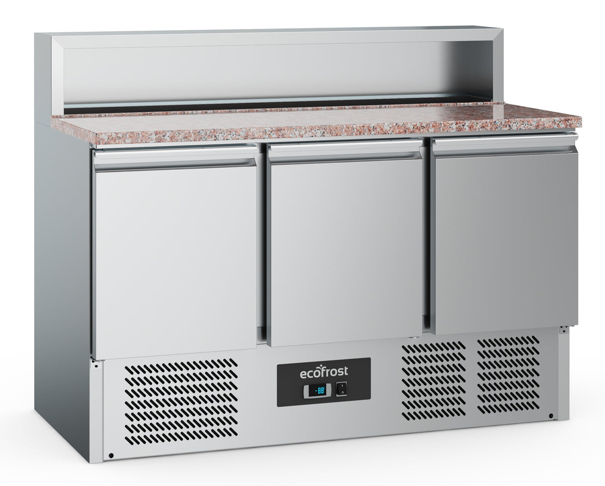 PIZZA COUNTER 3 DOORS 8x1/6GN CONTAINER