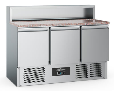 PIZZA COUNTER 3 DOORS 8x1/6GN CONTAINER