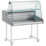Refrigerated display counter - curved glass panel