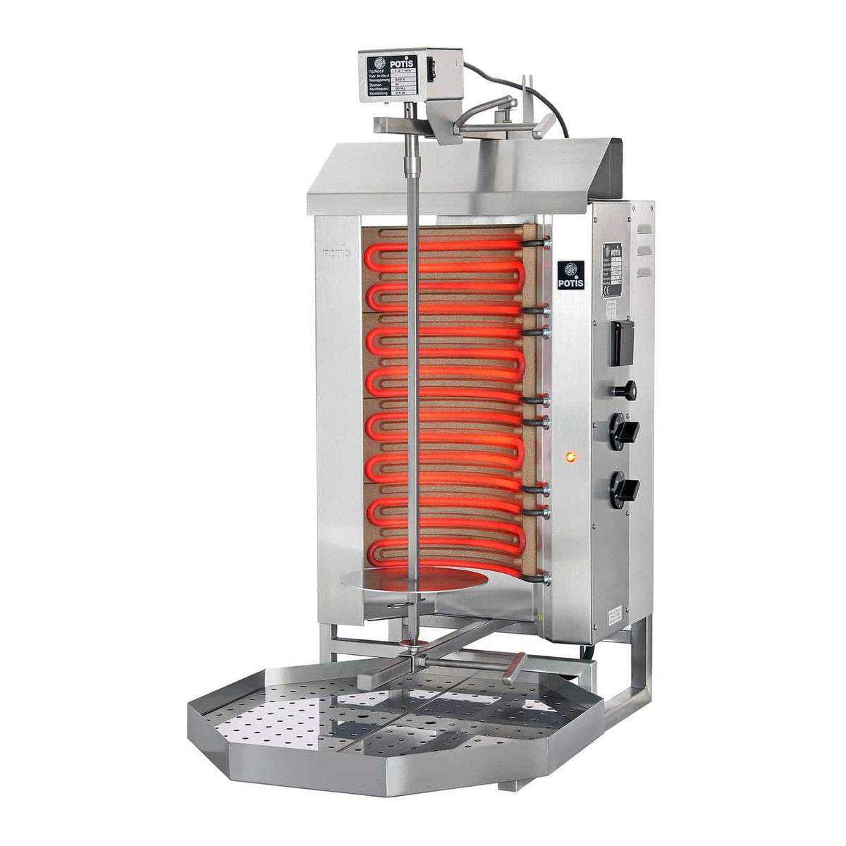 Potis E2-S – Kebabgrill/gyros til El, motor top, 30 kg