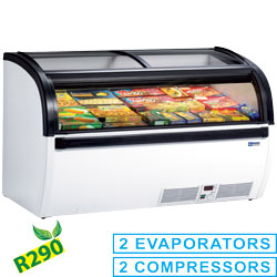 Fryser med skydedøre af glas, 492/712 liter