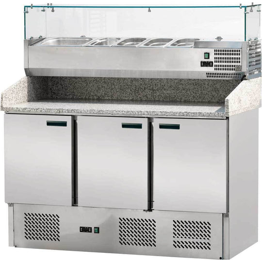 Pizzadisk m. 3 døre og køleopsats (inkl. granit bordplade)