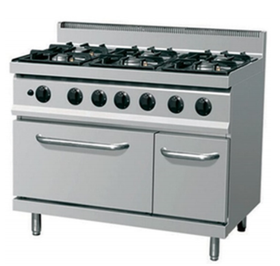 Gas Kogebord med 6 brændare med understel - 2 dør