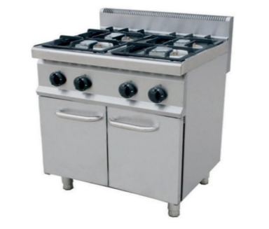 Gas kogebord med 4 brændare med understel - 2 dør